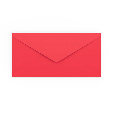 DL Bright Red Gummed V-Flap Envelope (110 x 220mm)
